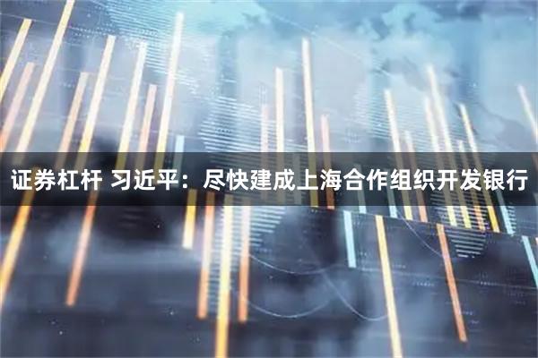 证券杠杆 习近平：尽快建成上海合作组织开发银行