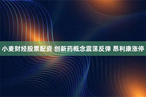 小麦财经股票配资 创新药概念震荡反弹 昂利康涨停